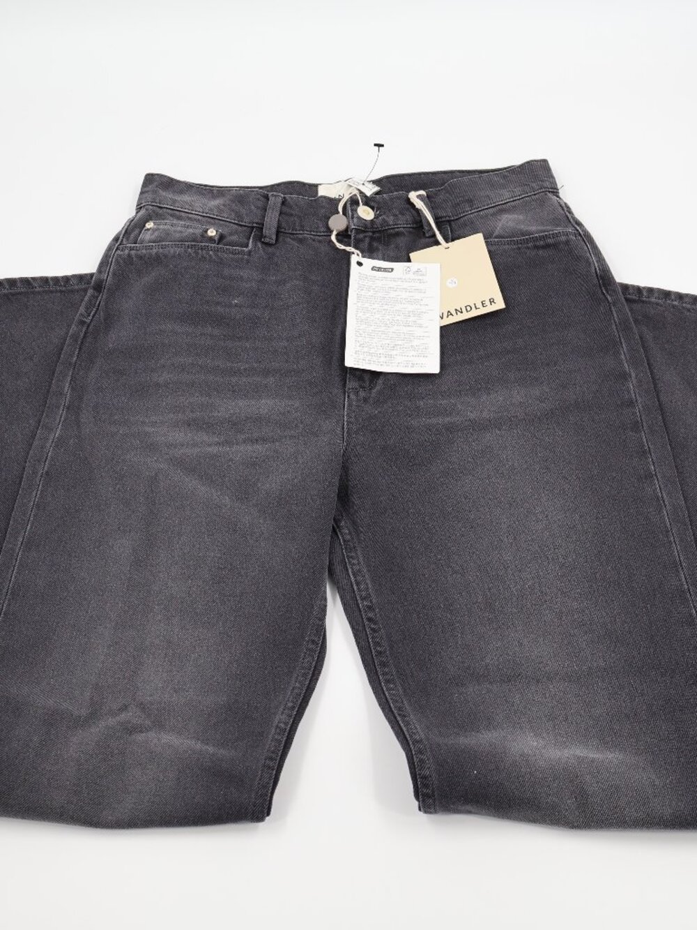 Wandler Rose Jeans Womens Size 30 Black Faded High Rise Straight‎ Leg Organic